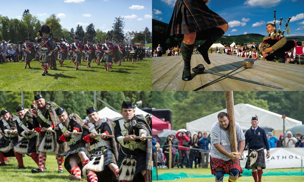 The Atholl Highlanders Pipe Band during the Atholl Gathering held annually in May at Blair Castle, home of Europe's only legal private army, Blair Atholl, Perthshire Picture Credit : Paul Tomkins / VisitScotland